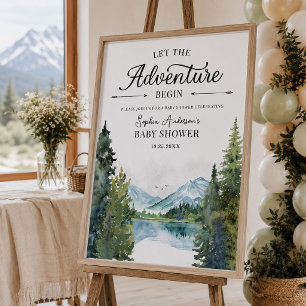 L'aventure Commence Baby Shower Affiche de Qualité