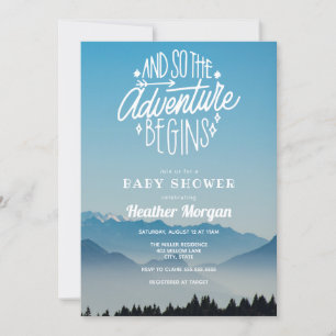 L'aventure commence Baby shower Invitation