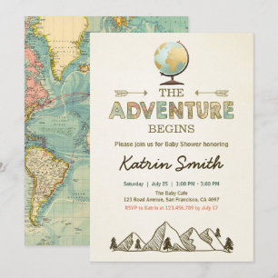 L'aventure commence Baby shower invitation Carte G