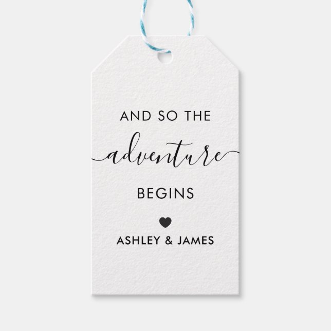 L'aventure commence, étiquette de bienvenue de mar (Devant)