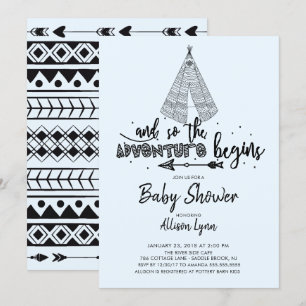 L'aventure commence garçons Baby shower Invitation
