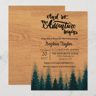 L'aventure commence Invitation pour Baby Shower