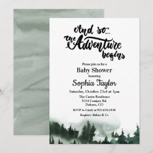 L'aventure commence Invitation pour Baby Shower