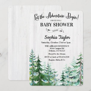L'aventure commence Invitation pour Baby Shower