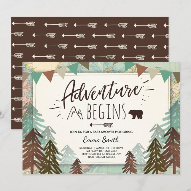 L'aventure commence la carte de voyage (Devant / Derrière)