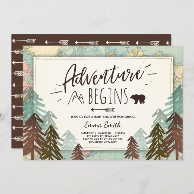 L'aventure commence la carte de voyage (Devant / Derrière)