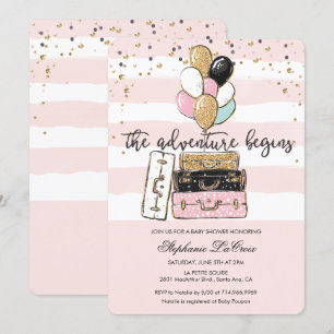 L'aventure commence une invitation Baby shower