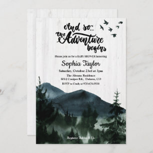 L'aventure commence une invitation Baby shower