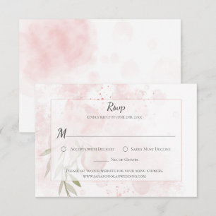 Laver à l'aquarelle de pivoine rose pastel RSVP