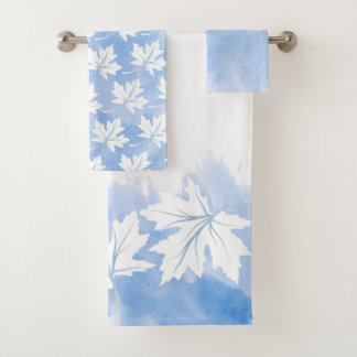 Laver et monogramme bleu feuille d'érable