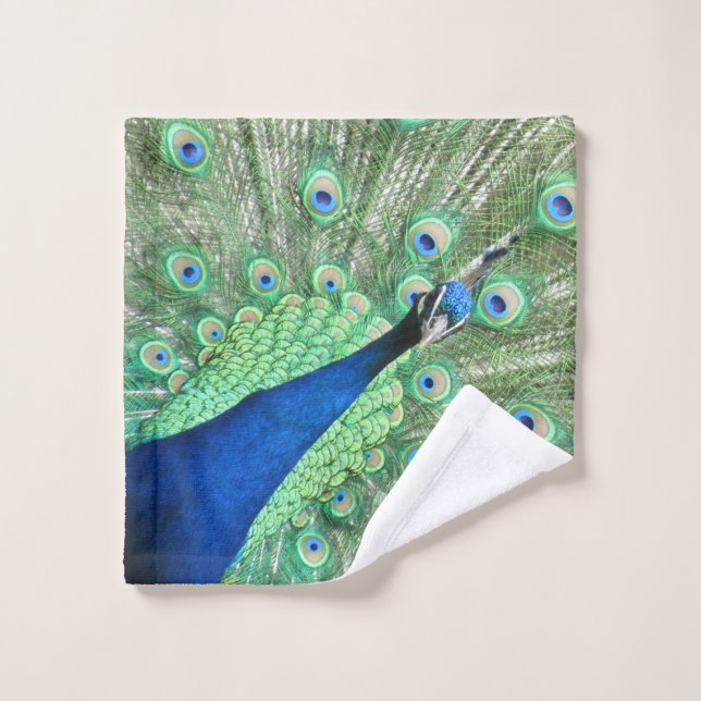 Laver le tissu - Fière Peacock (Gant de toilette)