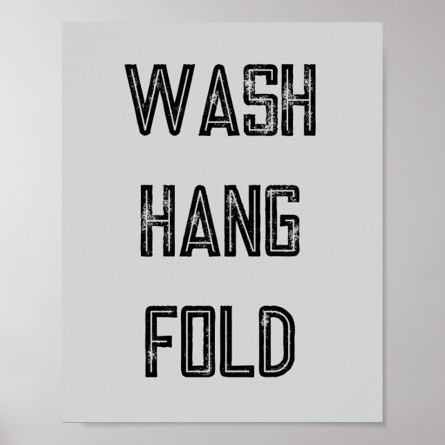 Laver Plier Lave Linge Routine Poster (Devant)