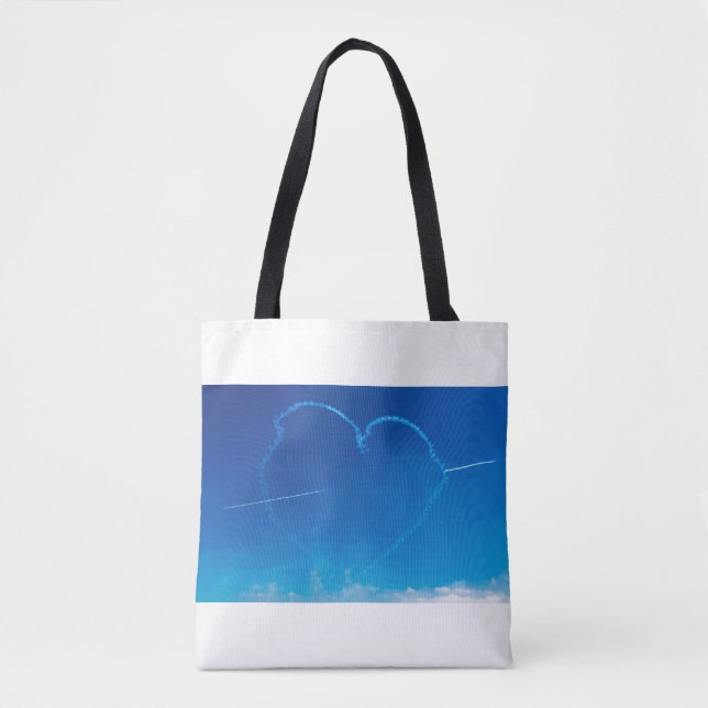L'avion en forme de coeur traîne le sac (Devant)