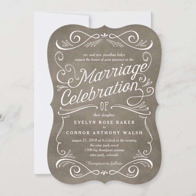 Lavish Scrolls Editable Color Wedding Invitations (Devant)