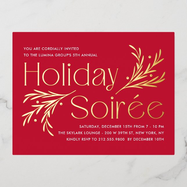 Lavish Soirée Foil Carte postale Invitation de vac (Recto)