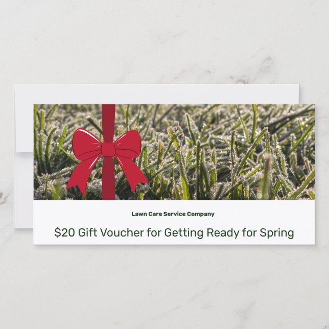 Lawn Care Maintenance Winter Gift Voucher Card (Devant)