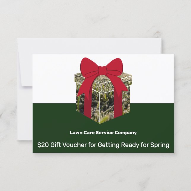 Lawn Care Service Holiday Season Gift Voucher Card (Devant)