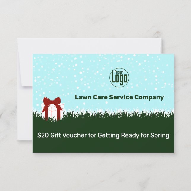 Lawn Care Service Winter Season Gift Voucher Card (Devant)