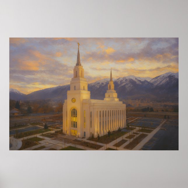 Layton Utah Temple Painting™ LDS Poster d'Art Mur (Devant)