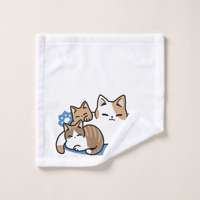 Laze Furr Days - Cute Lazy Cats Design (Gant de toilette)
