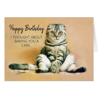Lazy Chat Bonne Carte de voeux Anniversaire