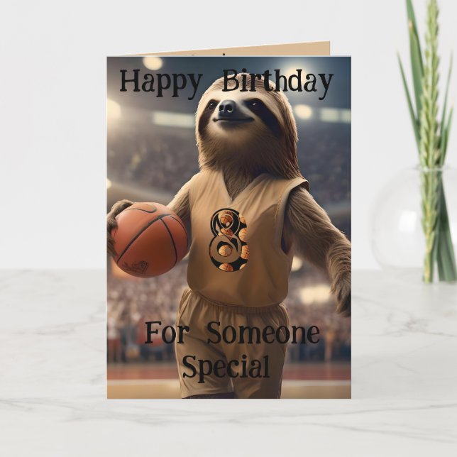 "Lazy Layups : A Sloth’s Game" Carte d’anniversair (Devant)