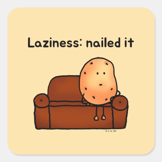 Lazy Potato Cartoon Sticker Design (Devant)