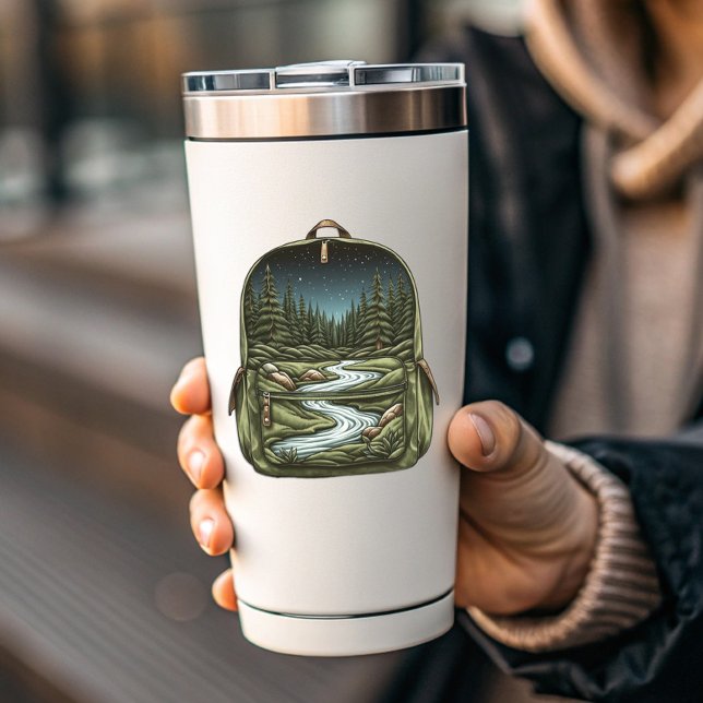 Lazy River Backpack Sticker | Die-Cut Sticker (Backpack Lake Vinyl Sticker | Die-Cut Sticker)