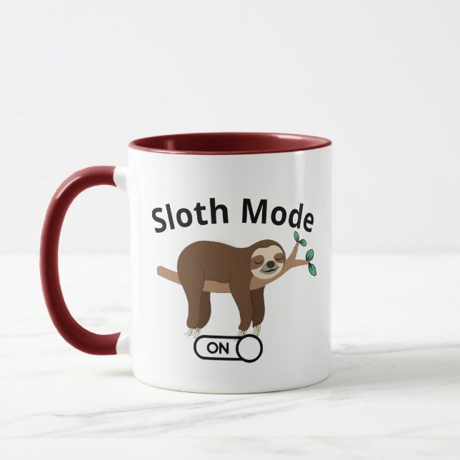 Lazy Sloth Mode tasse à café - Animaux amusants (Gauche)