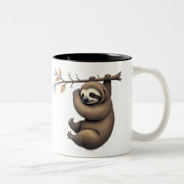 Lazy Vibes Sloth Mug - Cute & Chill Coffee (Droit)