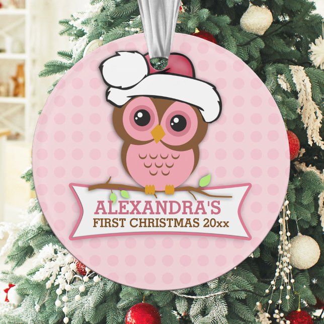 Le 1er Noël de bébé chouette rose (Créateur téléchargé)