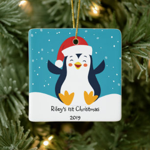 Le 1er ornement de Noël du bébé Penguin mignon