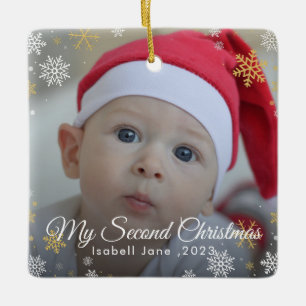 Le 2e ornement de Noël du flocon de neige rouge