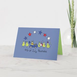 Le 4 juillet Pear Parade Carte de voeux amusante