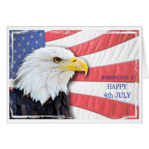 Le 4 Juillet souhaite avec un aigle chauve et le d