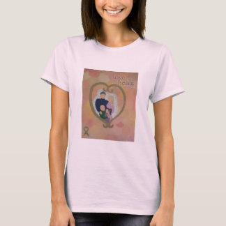 le "amour guérit" le T-shirt d'art de coeur de