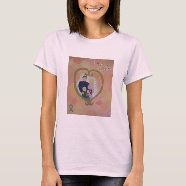 le "amour guérit" le T-shirt d'art de coeur de (Devant)