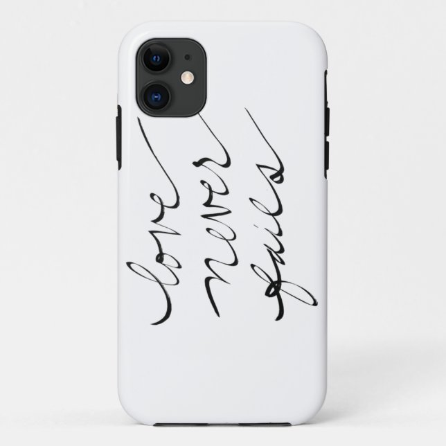 Le "amour n'échoue jamais" le coque iphone (Dos)