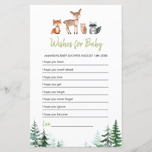 Le Baby shower de forêt de Woodland veut pour le j