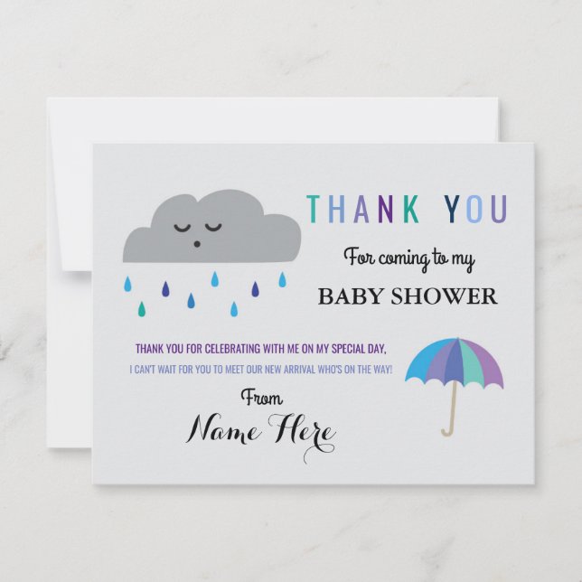 Le baby shower de nuage de cartes de Merci (Devant)