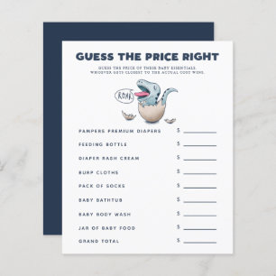 Le Baby shower Dinosaur devine le prix droit