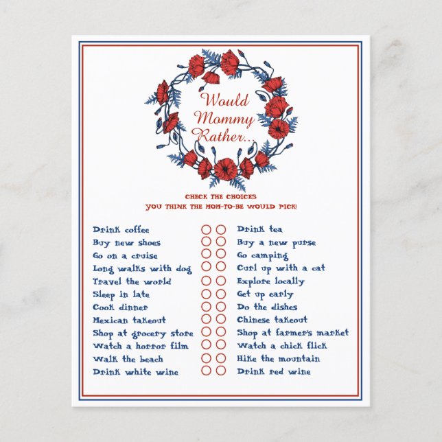 Le Baby shower Floral De Pavot Plutôt Maman (Devant)