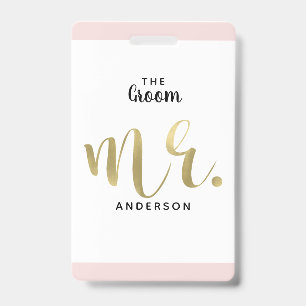 Le badge de passe VIP de la fête de mariage de M. 
