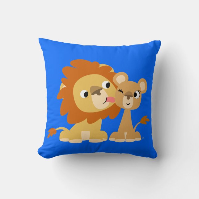 Le baiser : Coussin mignon de couples de lion de (Recto)