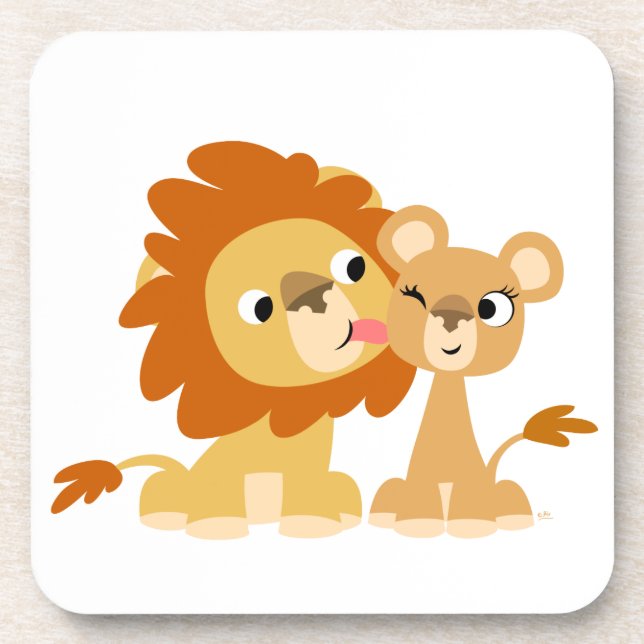 Le baiser : de mignons Dessous de verre en Lion en (Devant)