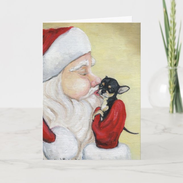 Le "baiser de Père Noël carte de voeux d'art de (Devant)