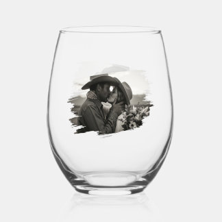 Le Baiser, Verre à Vin sans Pied pour Mariage / An