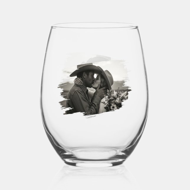 Le Baiser, Verre à Vin sans Pied pour Mariage / An (Recto)