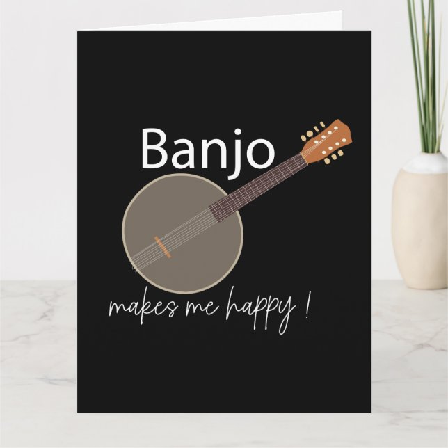 Le Banjo Me Rend Heureux Carte De Vœux (Devant)
