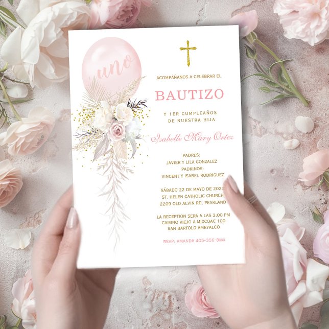 Le Baptême et Premier Anniversaire invitation de n (Créateur téléchargé)